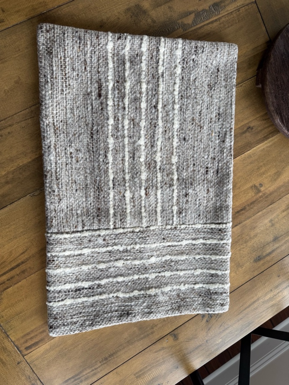 Crate&Barrel Taupe and Cream Textured Accent Pillow Cover